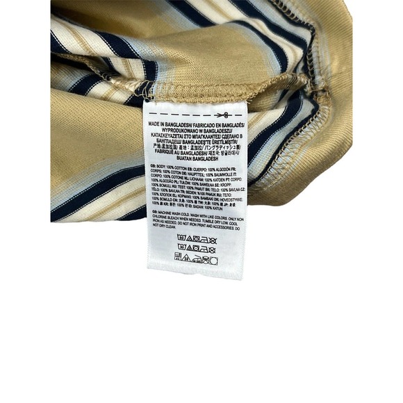 Vans Men‎ Yellow Striped Short Sleeve Crew Neck Shirt Sz M Embroidered Logo - Picture 3 of 7